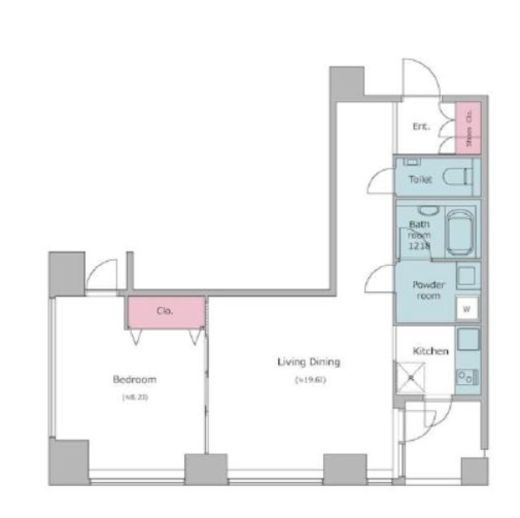 レジディアタワー麻布十番　1004号室　間取り