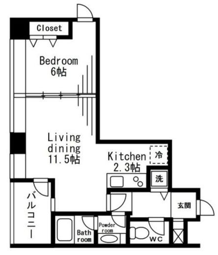 レジディアタワー麻布十番　1006号室　間取り