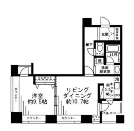 レジディアタワー麻布十番　1304号室　間取り