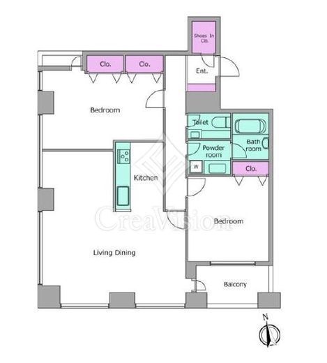 レジディアタワー麻布十番　1603号室　間取り