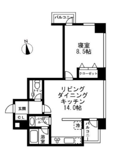 レジディアタワー麻布十番　1901号室　間取り
