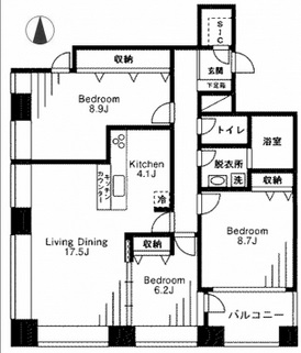 レジディアタワー麻布十番　1903号室　間取り