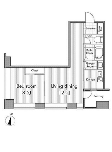 レジディアタワー麻布十番　504号室　間取り