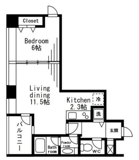 レジディアタワー麻布十番　601号室　間取り