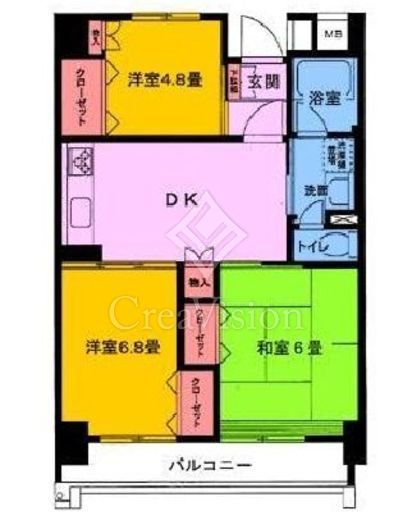 越中島三丁目ハイツ　1-510号室　間取り
