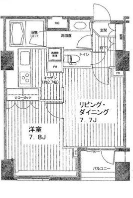 フィールA渋谷　1206号室　間取り