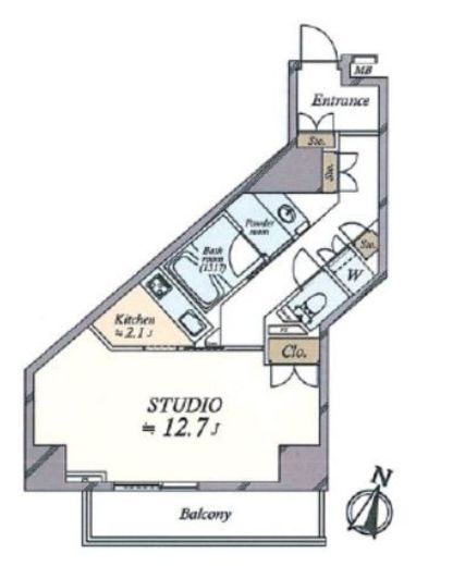 Feel A 渋谷　1402号室　間取り