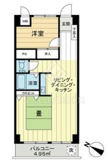 新大橋永谷マンション　506号室　間取り