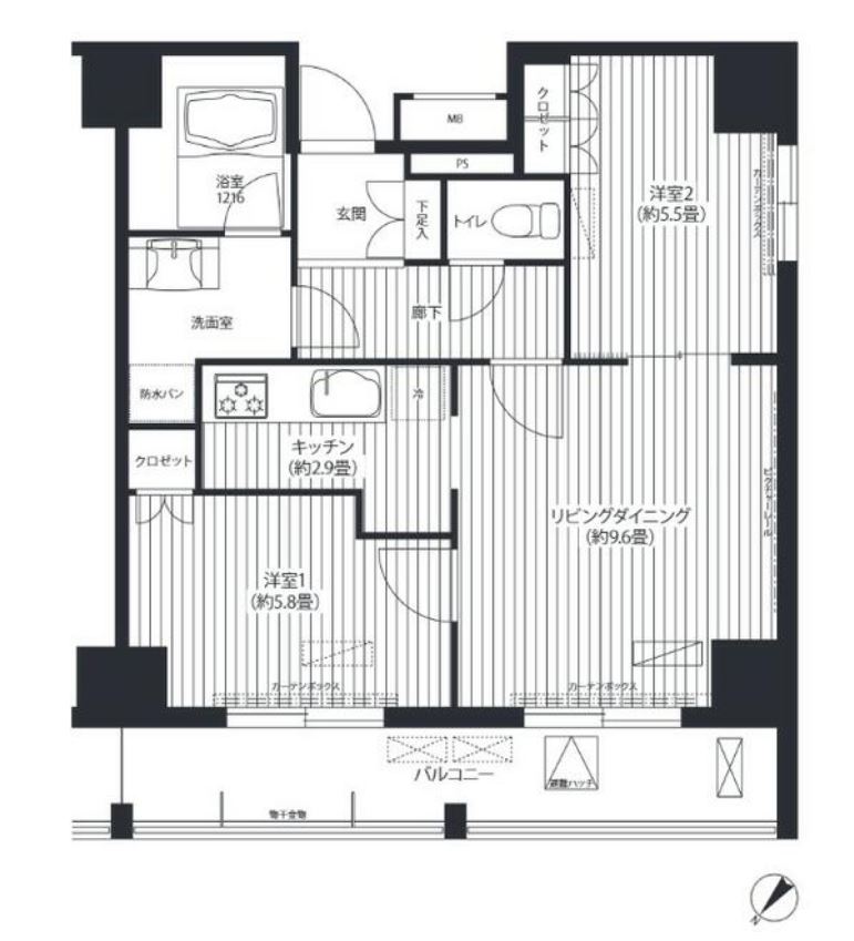 コスモグラン勝どき　402号室　間取り