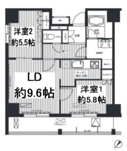 コスモグラン勝どき　501号室　間取り