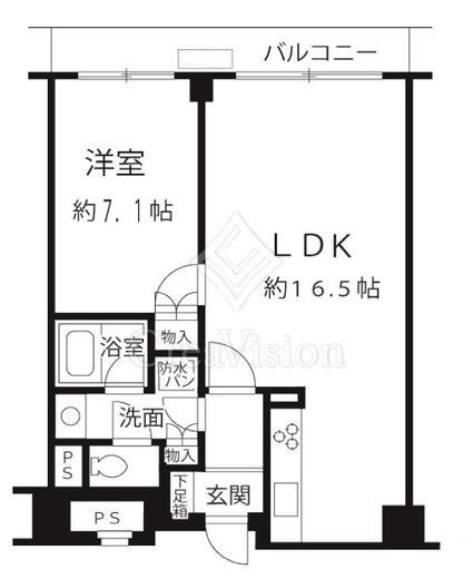ルシマン月島　1103号室　間取り