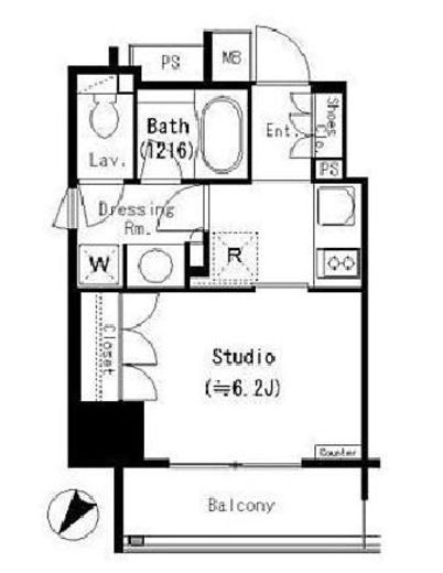 パークリュクス御茶ノ水　806号室　間取り
