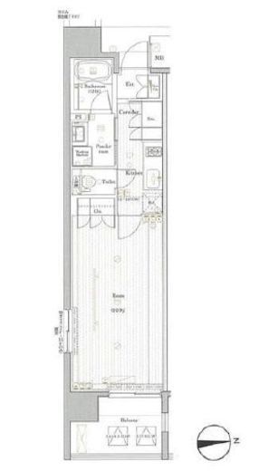 プレミアムキューブ秋葉原　1001号室　間取り