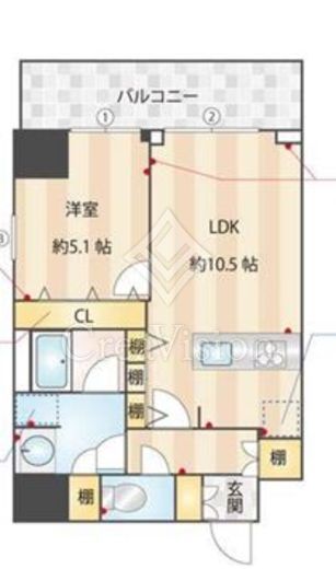 ＥＳ－Ｇｒａｎｄｅ錦糸町ザ・クラス　805号室　間取り