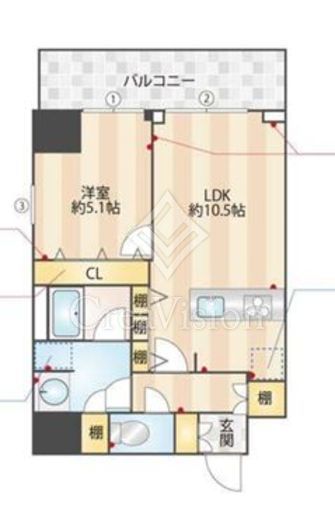 ＥＳ－Ｇｒａｎｄｅ錦糸町ザ・クラス　905号室　間取り