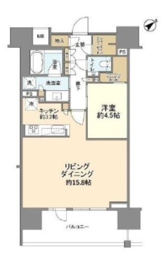 ザ・パークハウス愛宕虎ノ門　1403号室　間取り