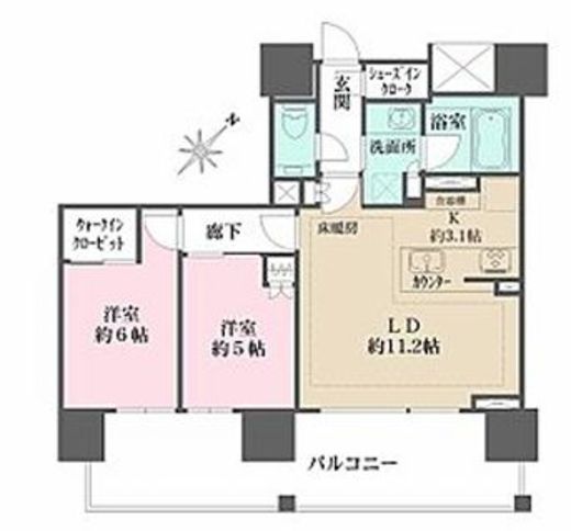 ザ・パークハウス愛宕虎ノ門　501号室　間取り