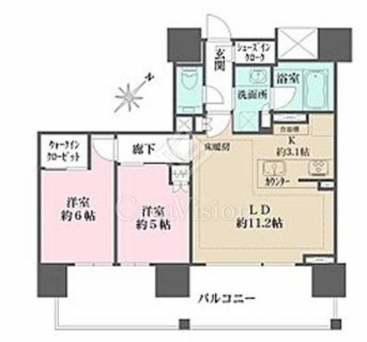 ザ・パークハウス愛宕虎ノ門　801号室　間取り