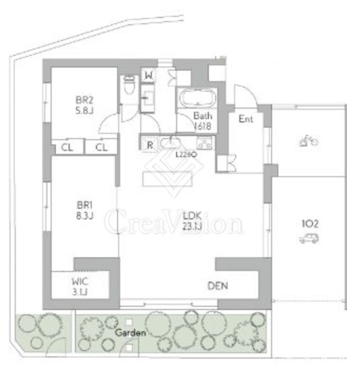 GranDuo三軒茶屋12　102号室　間取り