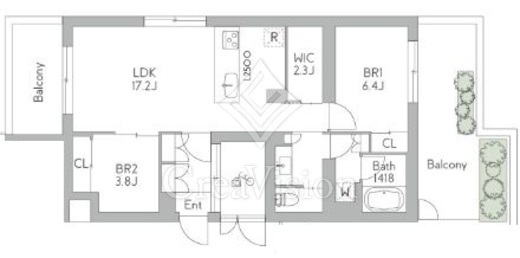 GranDuo三軒茶屋12　204号室　間取り