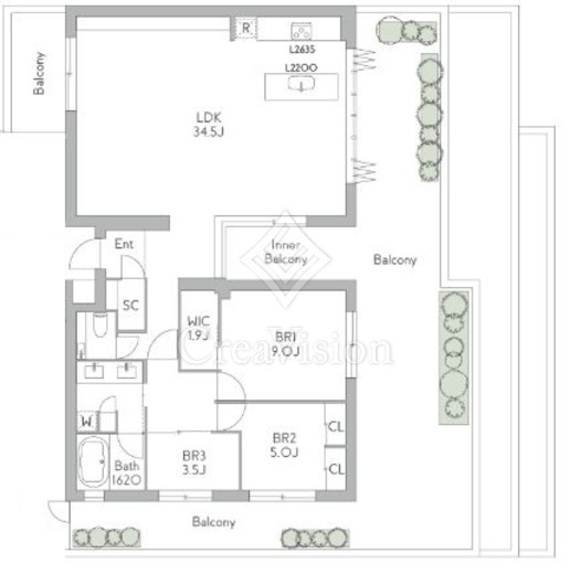 GranDuo三軒茶屋12　401号室　間取り