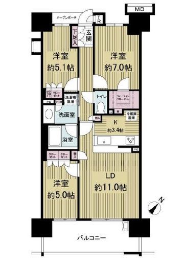 東京フロントコート　1156号室　間取り