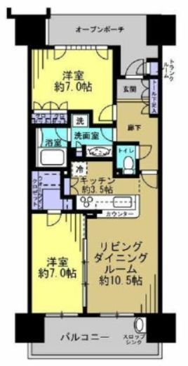 東京フロントコート　A702号室　間取り