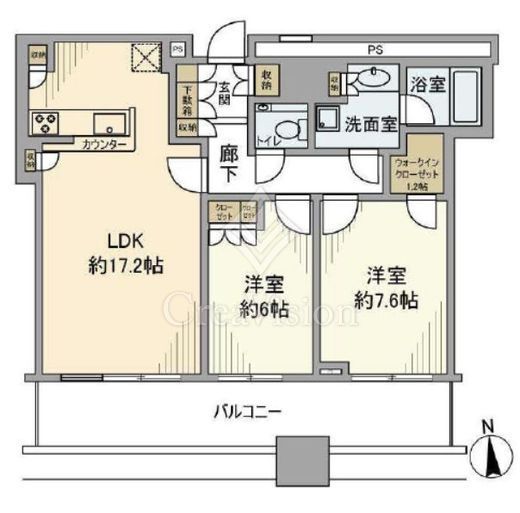 クレストプライムタワー芝　3007号室　間取り