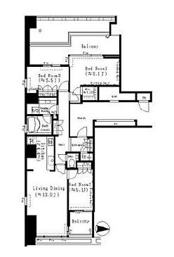 ワールドシティタワーズ ブリーズタワー　3701号室　間取り