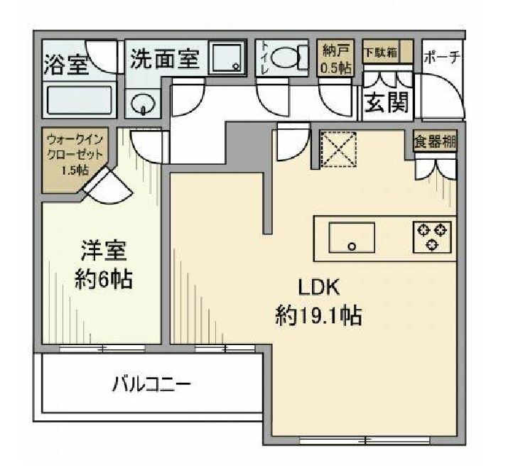 ワールドシティタワーズ アクアタワー　19F号室　間取り
