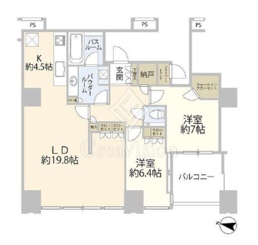 ワールドシティタワーズ アクアタワー　29F4号室　間取り