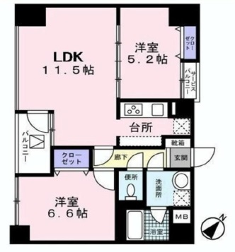 メルヴェーユ日本橋浜町　603号室　間取り