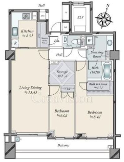 パルシオ五番町　5F2号室　間取り