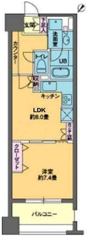 パークキューブ日本橋水天宮　1202号室　間取り