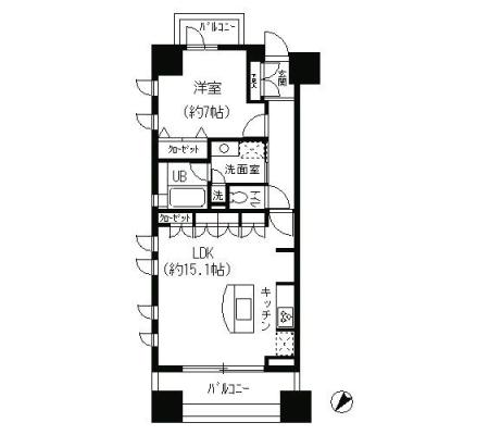 パークキューブ日本橋水天宮　501号室　間取り