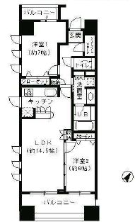 パークキューブ日本橋水天宮　605号室　間取り