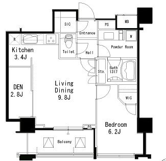 MFPR目黒タワー　1106号室　間取り