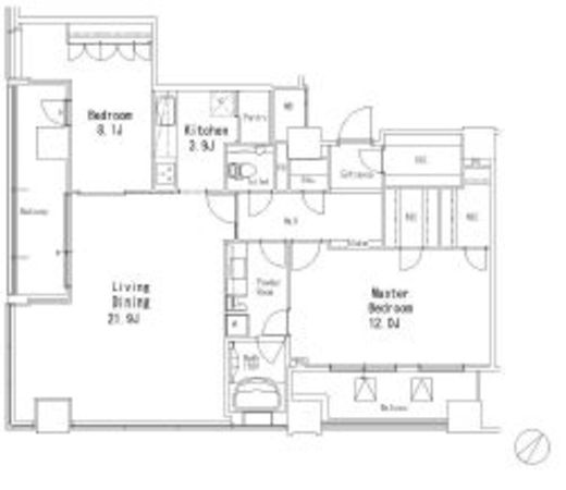 MFPR目黒タワー　2402号室　間取り