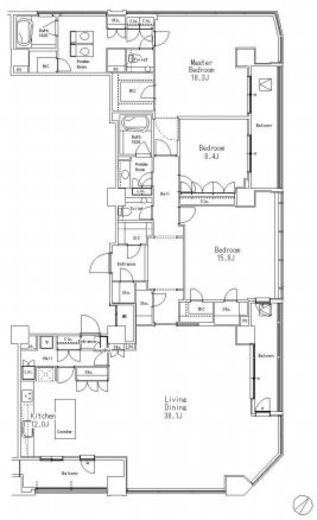 MFPR目黒タワー　2502号室　間取り