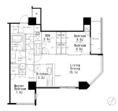 MFPR目黒タワー　405号室　間取り