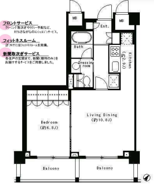パークキューブ目黒タワー　412号室　間取り