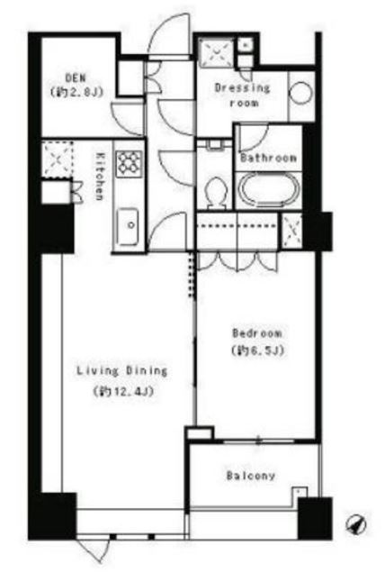 パークキューブ目黒タワー　607号室　間取り