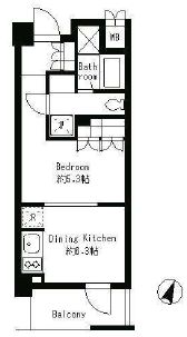 パークキューブ目黒タワー　105号室　間取り
