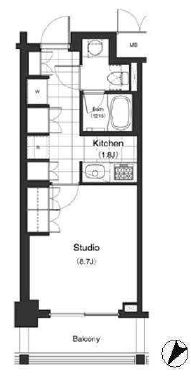 パークキューブ目黒タワー　111号室　間取り