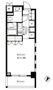 パークキューブ目黒タワー　208号室　間取り