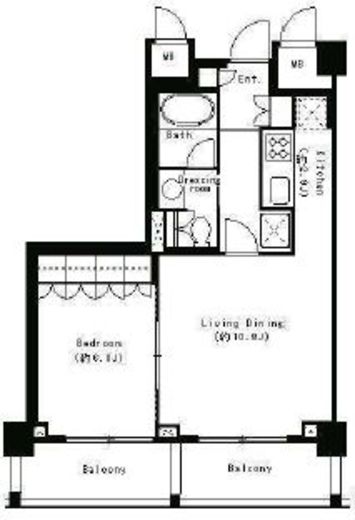 パークキューブ目黒タワー　311号室　間取り