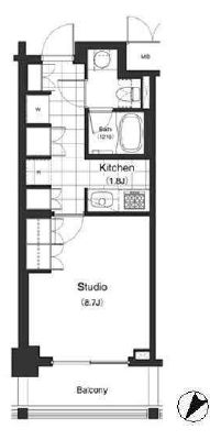 パークキューブ目黒タワー　321号室　間取り