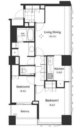 パークキューブ目黒タワー　403号室　間取り
