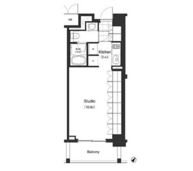 パークキューブ目黒タワー　413号室　間取り