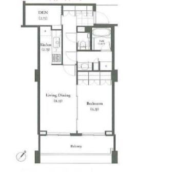 パークキューブ目黒タワー　505号室　間取り